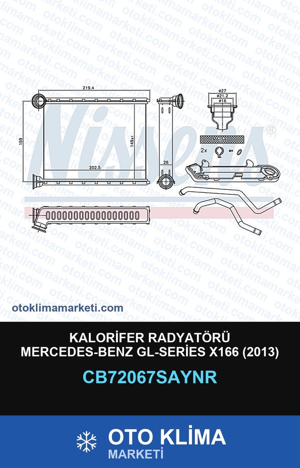 Kalorifer Radyatörü Mercedes-Benz Gl-Series X166 (2013) — KALORİFER PETEĞİ — UNICORE marka — Uyumlu: MERCEDES BENZ
