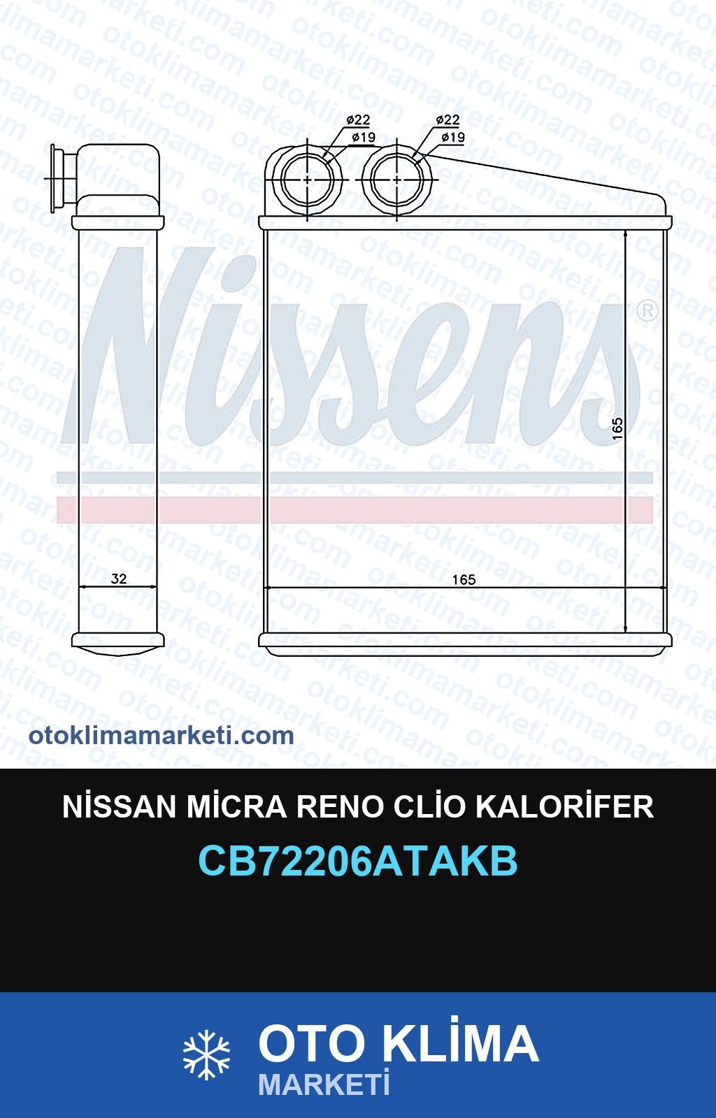 Nissan Micra Reno Clio Kalorifer — KALORİFER PETEĞİ — VEKA marka — Uyumlu: NISSAN