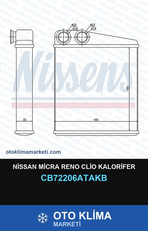 Nissan Micra Reno Clio Kalorifer — KALORİFER PETEĞİ — VEKA marka — Uyumlu: NISSAN