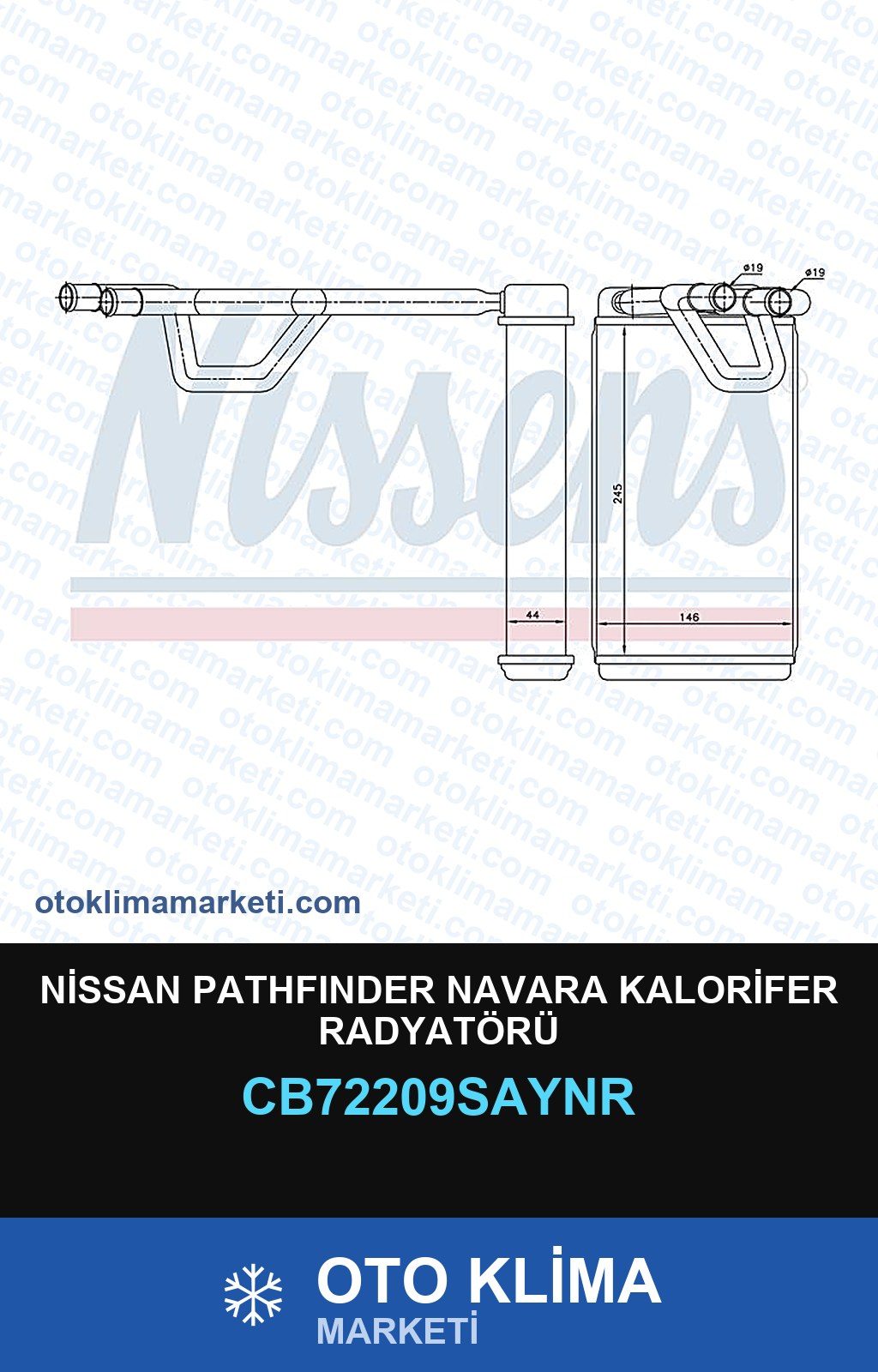 Nissan Pathfinder Navara Kalorifer Radyatörü — KALORİFER PETEĞİ — UNICORE marka — Uyumlu: NISSAN