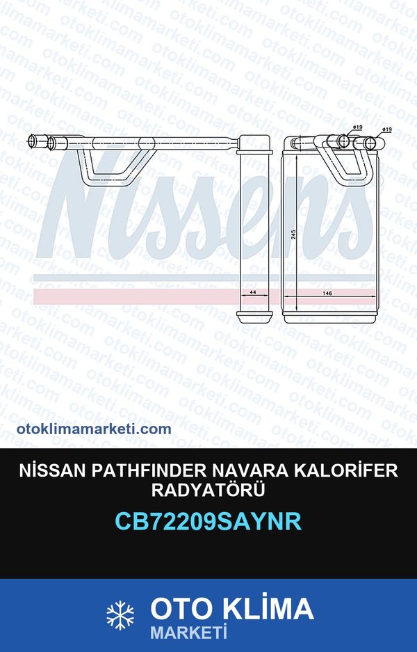 Nissan Pathfinder Navara Kalorifer Radyatörü — KALORİFER PETEĞİ — UNICORE marka — Uyumlu: NISSAN