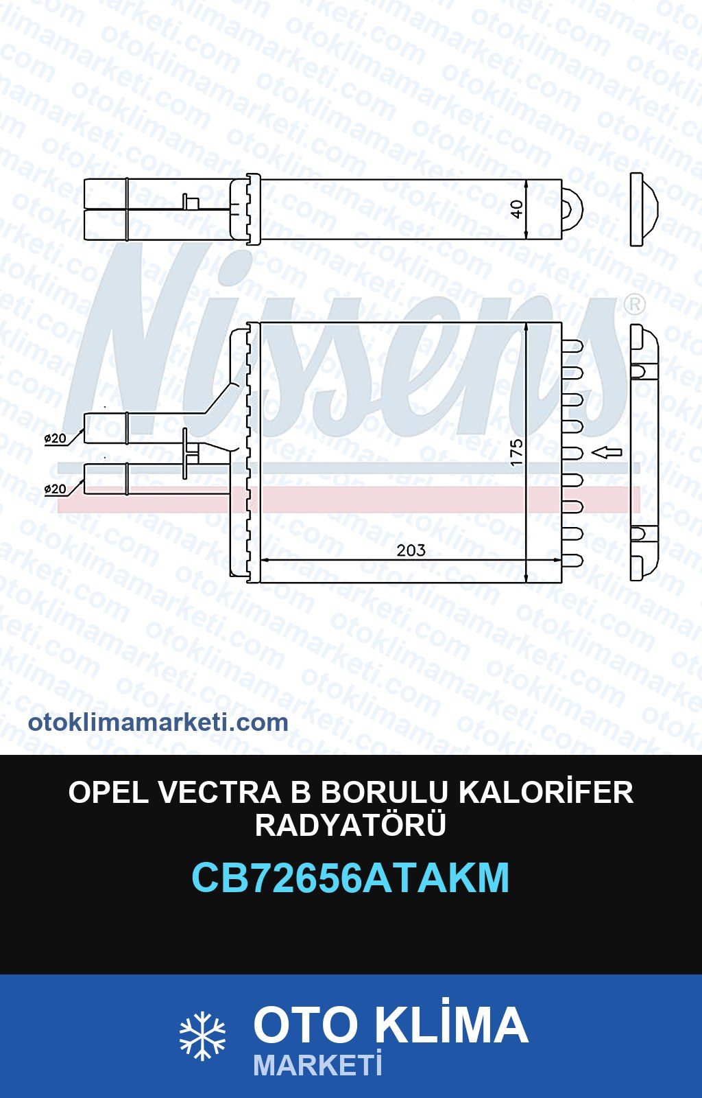 Opel Vectra B Borulu Kalorifer Radyatörü — KALORİFER PETEĞİ — VEKA marka — Uyumlu: OPEL