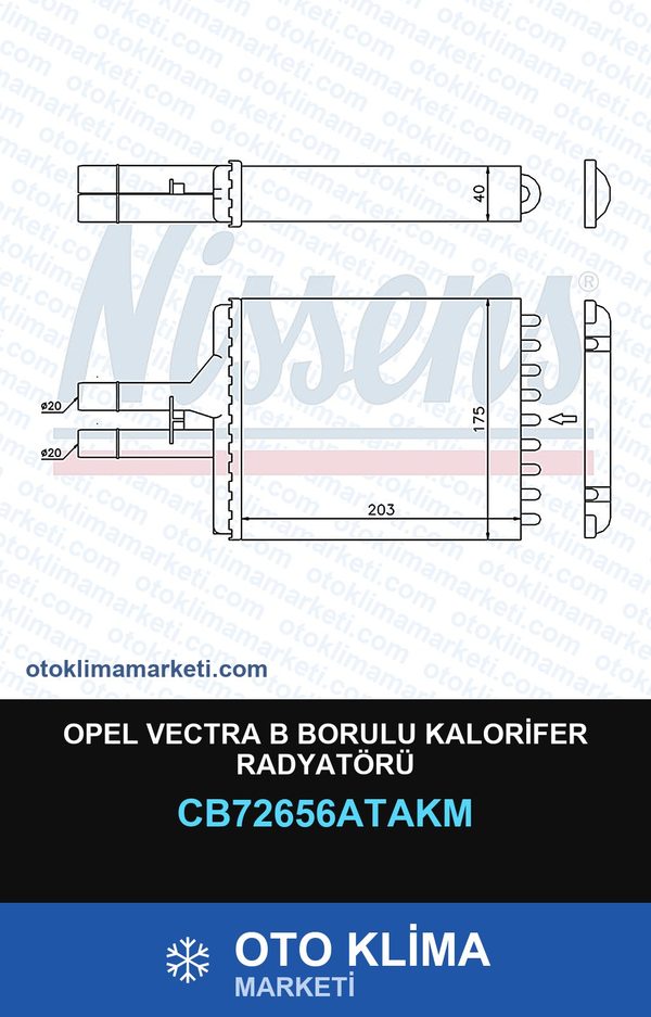 Opel Vectra B Borulu Kalorifer Radyatörü — KALORİFER PETEĞİ — VEKA marka — Uyumlu: OPEL
