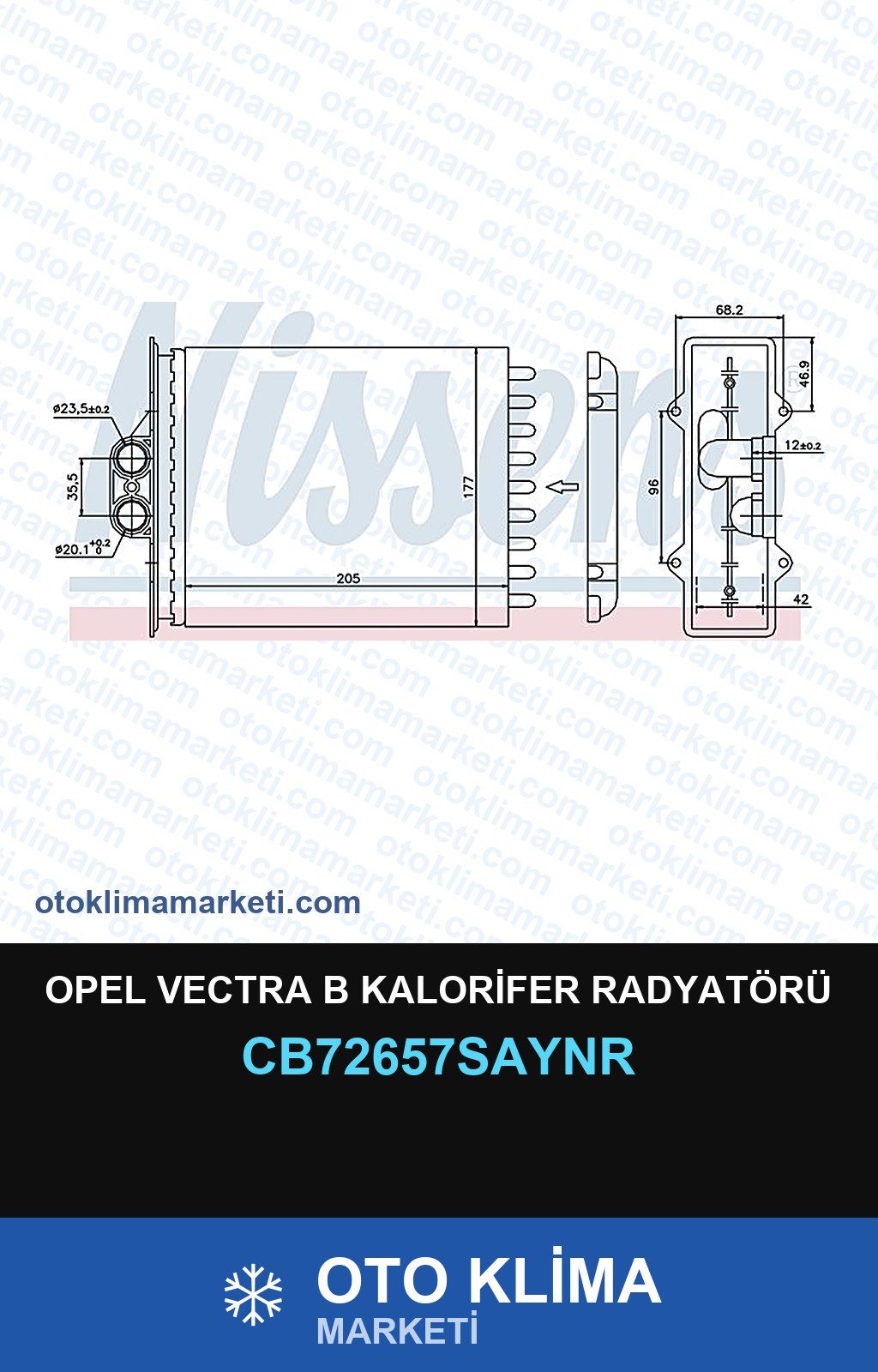 Opel Vectra B Kalorifer Radyatörü — KALORİFER PETEĞİ — COOLTECH marka — Uyumlu: OPEL