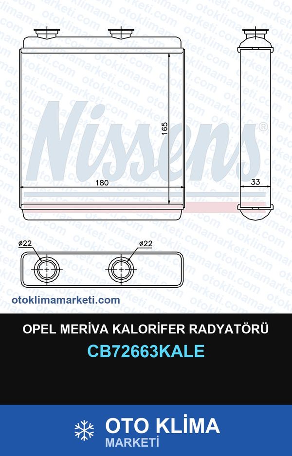 Opel Meriva Kalorifer Radyatörü — KALORİFER PETEĞİ — KALE marka — Uyumlu: OPEL