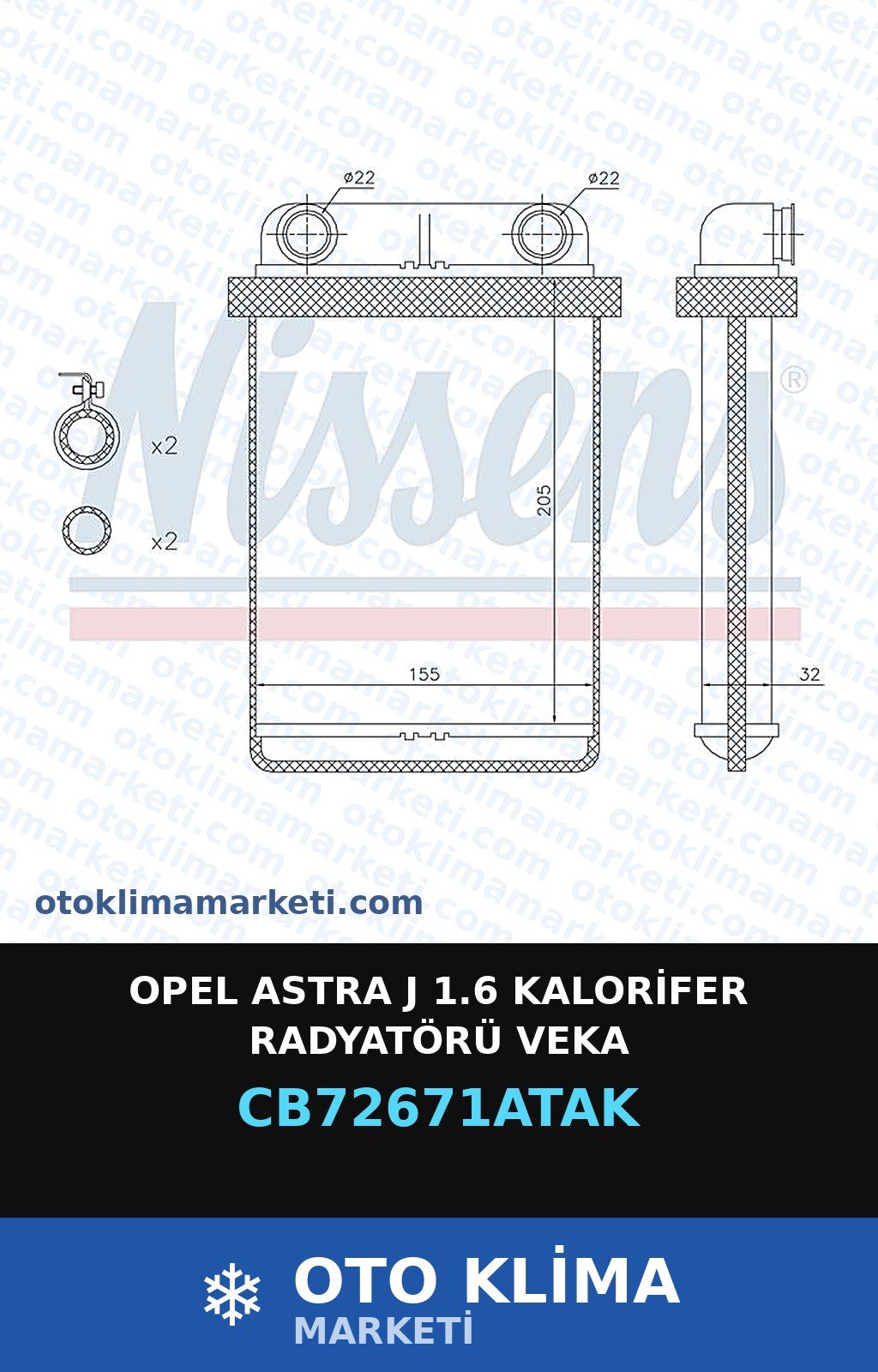 Opel Astra J 1.6 Kalorifer Radyatörü Veka — KALORİFER PETEĞİ — VEKA marka — Uyumlu: OPEL