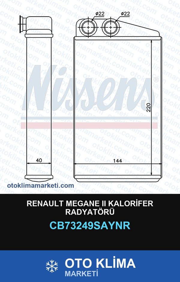 Renault Megane II (2) Kalorifer Radyatörü — KALORİFER PETEĞİ — UNICORE marka — Uyumlu: RENAULT