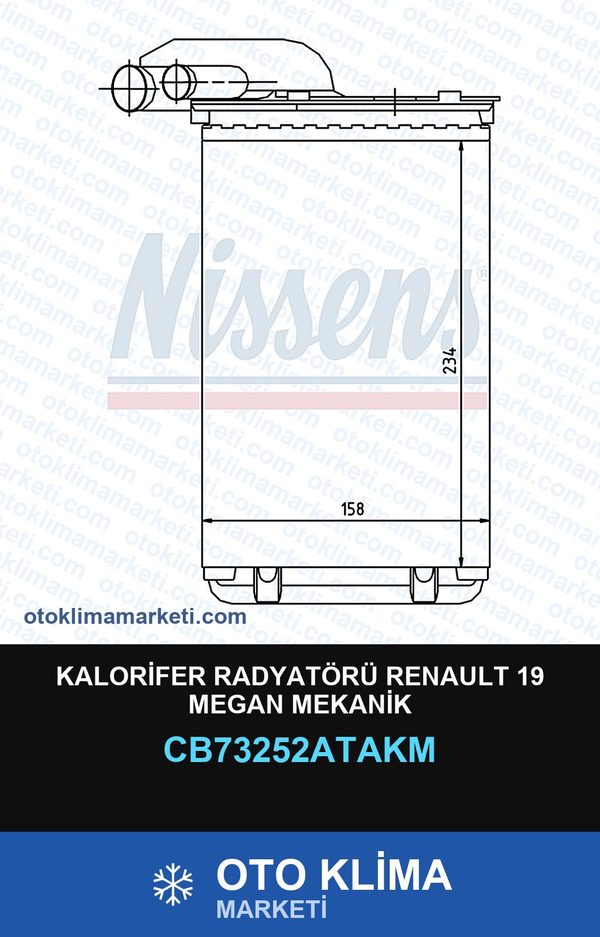 Kalorifer Radyatörü Renault 19 Megan Mekanik — KALORİFER PETEĞİ — VEKA marka — Uyumlu: RENAULT