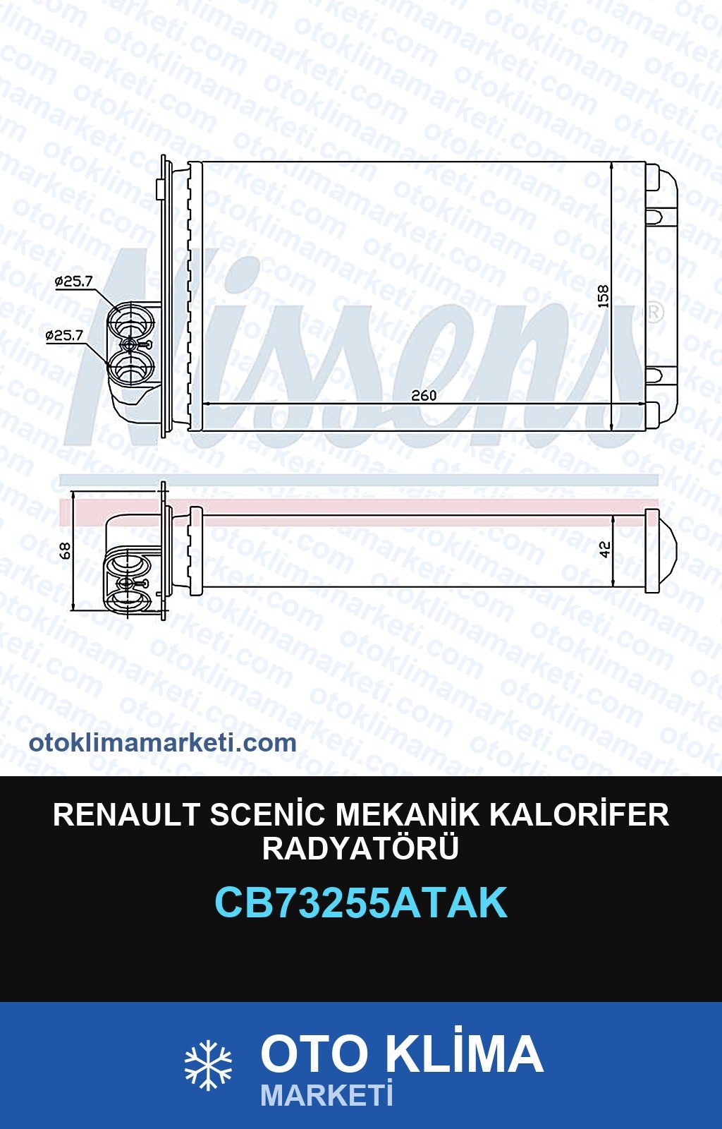 Renault Scenic Mekanik Kalorifer Radyatörü — KALORİFER PETEĞİ — VEKA marka — Uyumlu: RENAULT