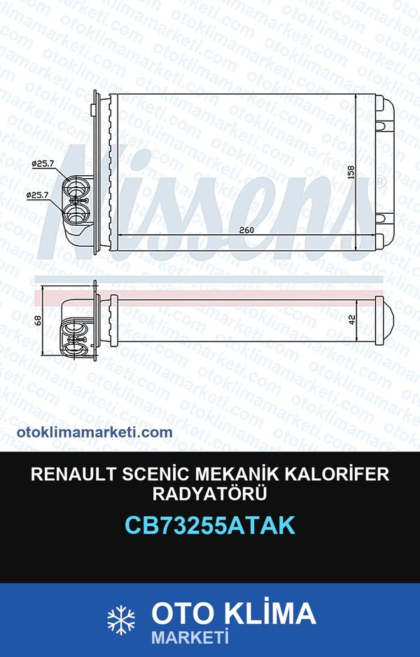 Renault Scenic Mekanik Kalorifer Radyatörü — KALORİFER PETEĞİ — VEKA marka — Uyumlu: RENAULT