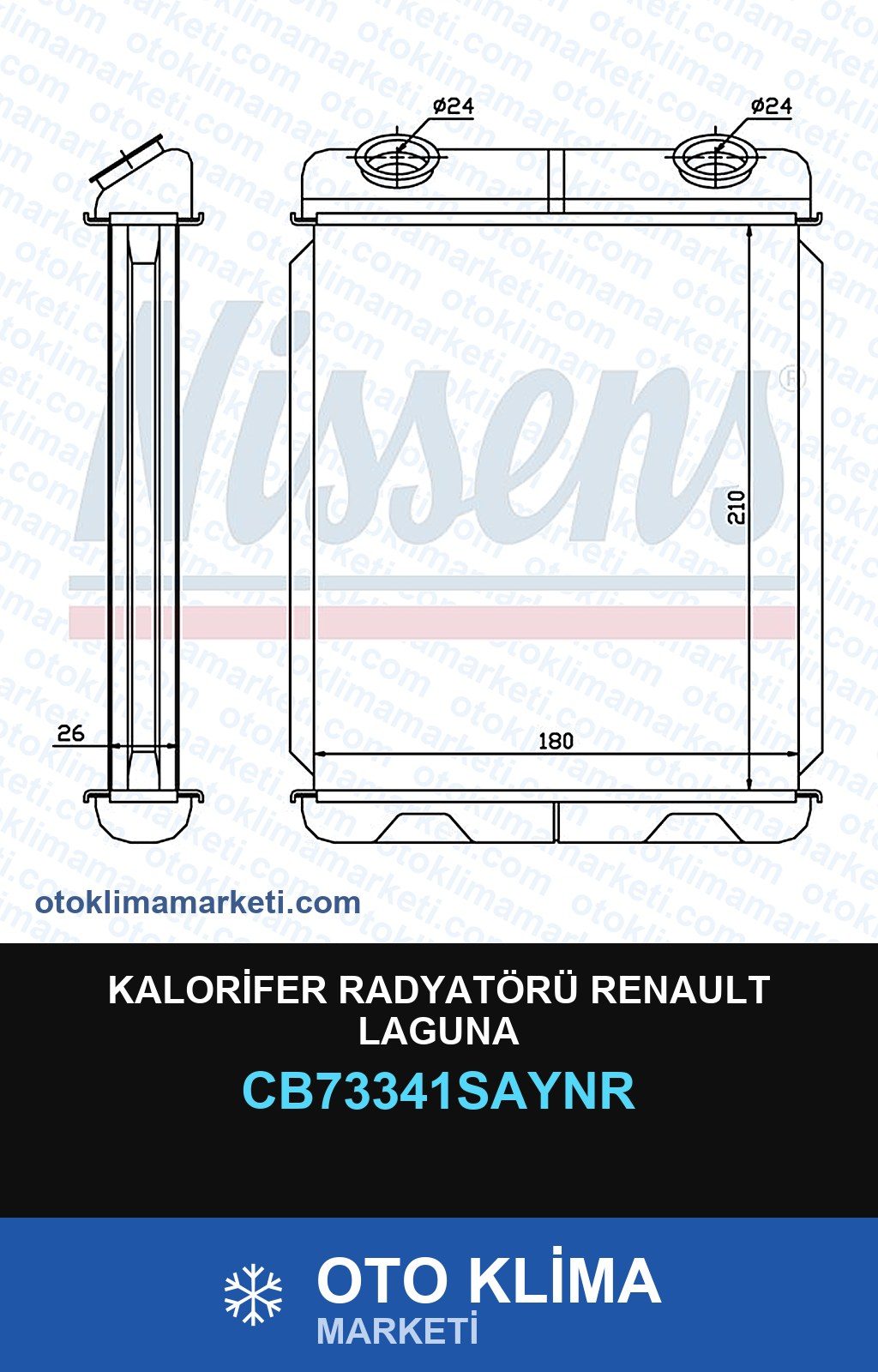 Kalorifer Radyatörü Renault Laguna — KALORİFER PETEĞİ — UNICORE marka — Uyumlu: RENAULT