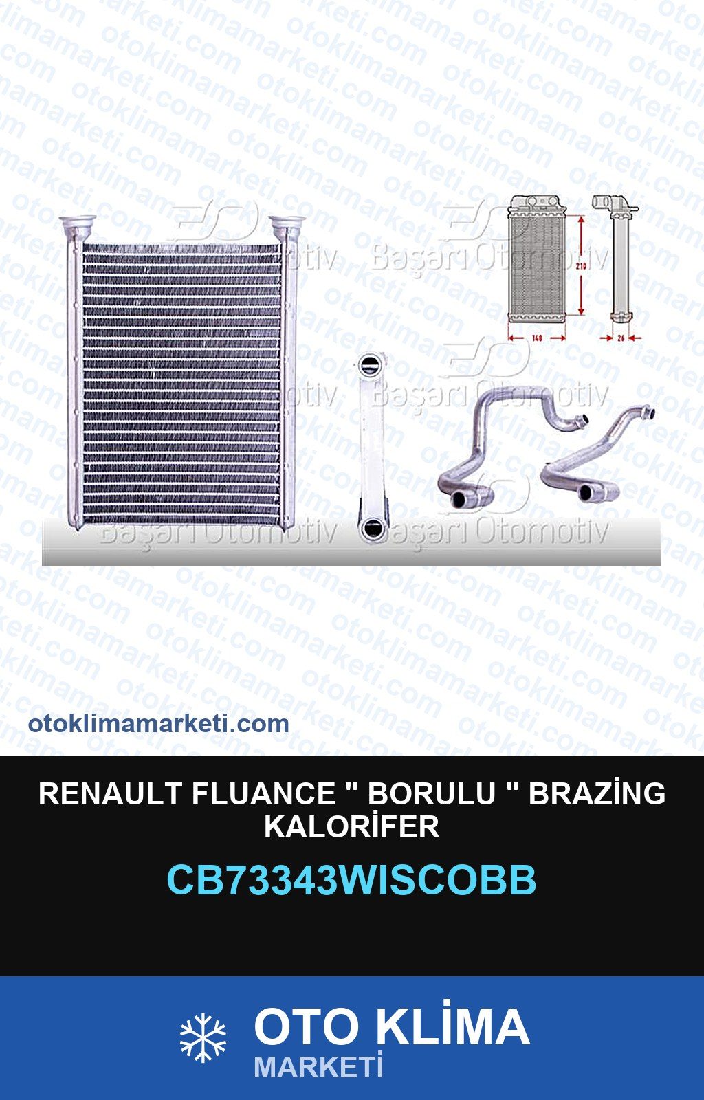 Renault Fluance " Borulu " Brazing Kalorifer — KALORİFER PETEĞİ — WISCO marka — Uyumlu: RENAULT