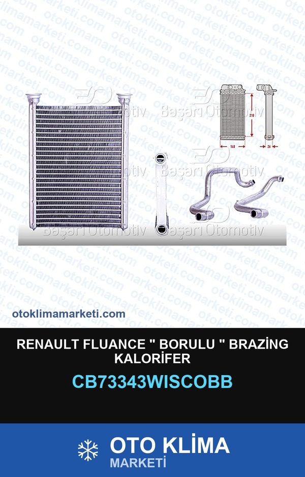 Renault Fluance " Borulu " Brazing Kalorifer — KALORİFER PETEĞİ — WISCO marka — Uyumlu: RENAULT