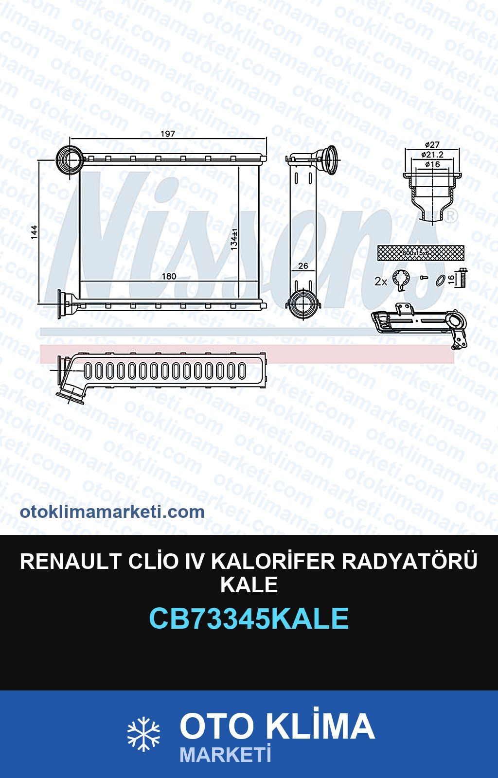 Renault Clio IV (4) Kalorifer Radyatörü Kale — KALORİFER PETEĞİ — KALE marka — Uyumlu: RENAULT