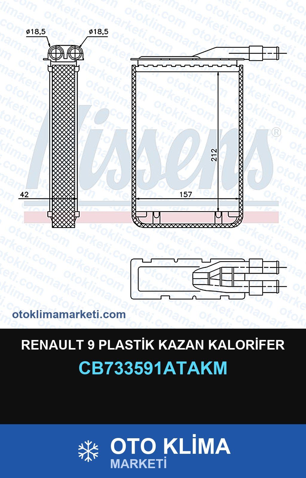 Renault 9 Plastik Kazan Kalorifer — KALORİFER PETEĞİ — VEKA marka — Uyumlu: RENAULT