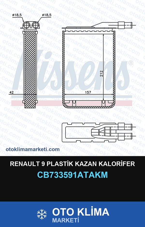 Renault 9 Plastik Kazan Kalorifer — KALORİFER PETEĞİ — VEKA marka — Uyumlu: RENAULT