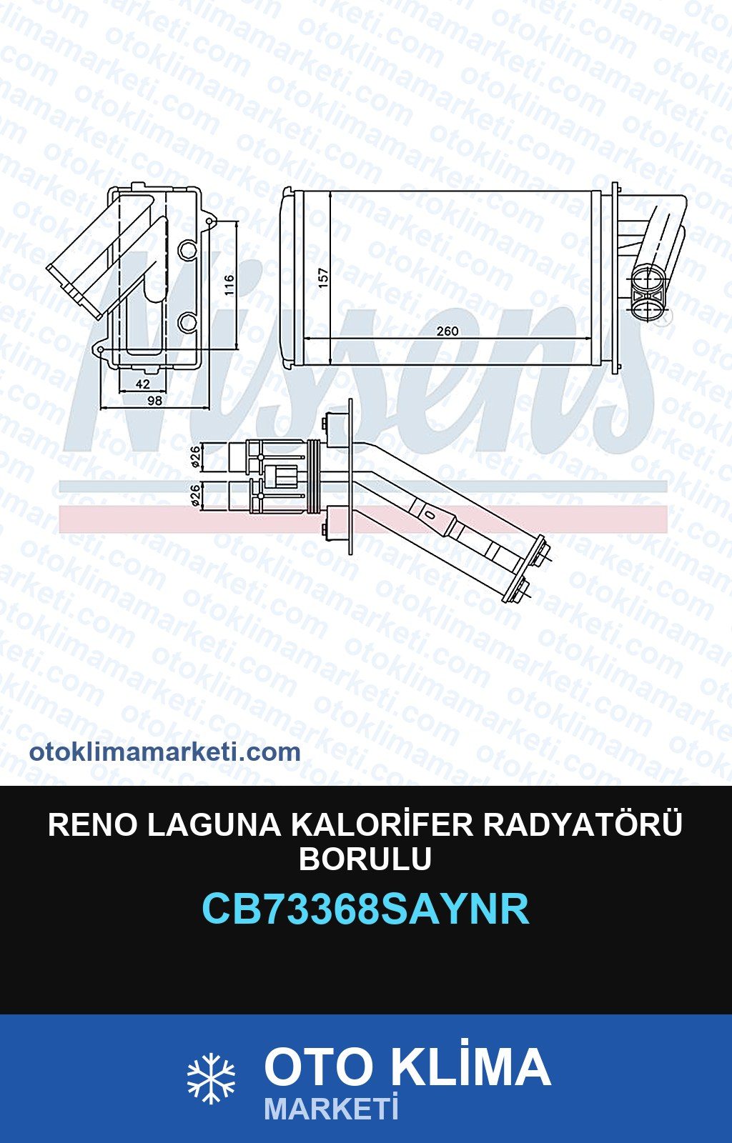 Reno Laguna Kalorifer Radyatörü Borulu — KALORİFER PETEĞİ — COOLTECH marka