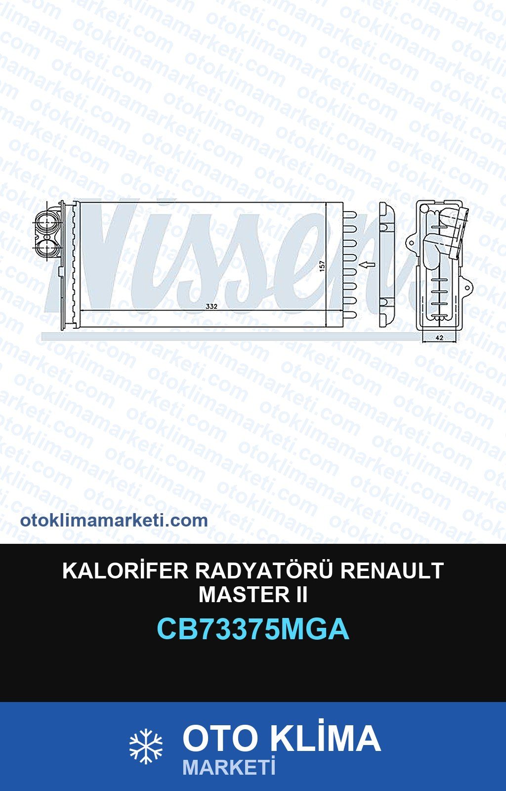 Kalorifer Radyatörü Renault Master II (2) — KALORİFER PETEĞİ — MGA marka — Uyumlu: RENAULT