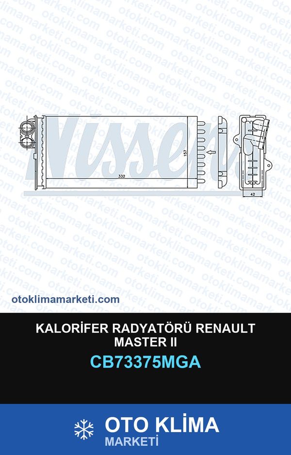 Kalorifer Radyatörü Renault Master II (2) — KALORİFER PETEĞİ — MGA marka — Uyumlu: RENAULT