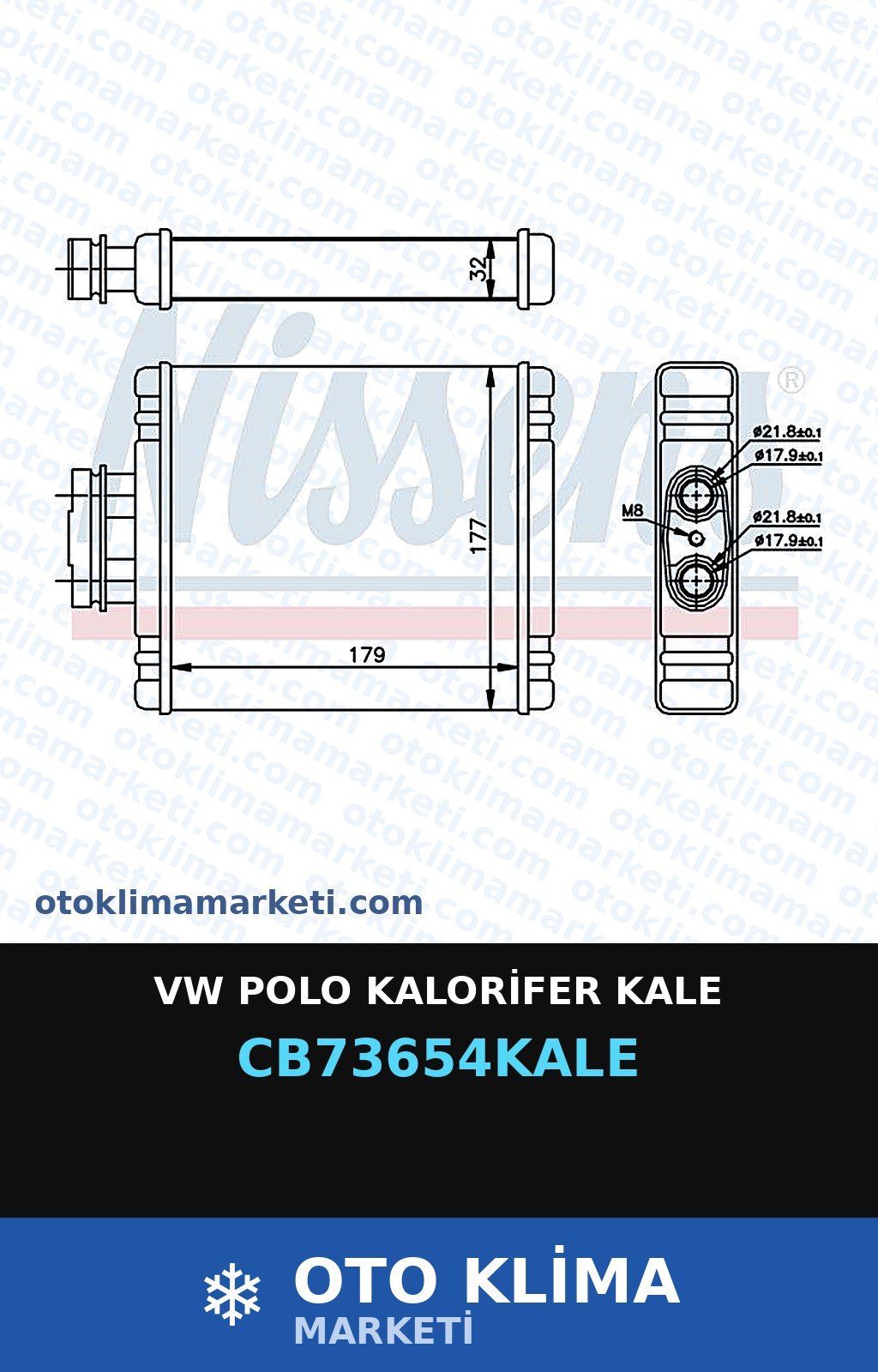VW Polo Kalorifer Kale — KALORİFER PETEĞİ — KALE marka — Uyumlu: VOLKSWAGEN