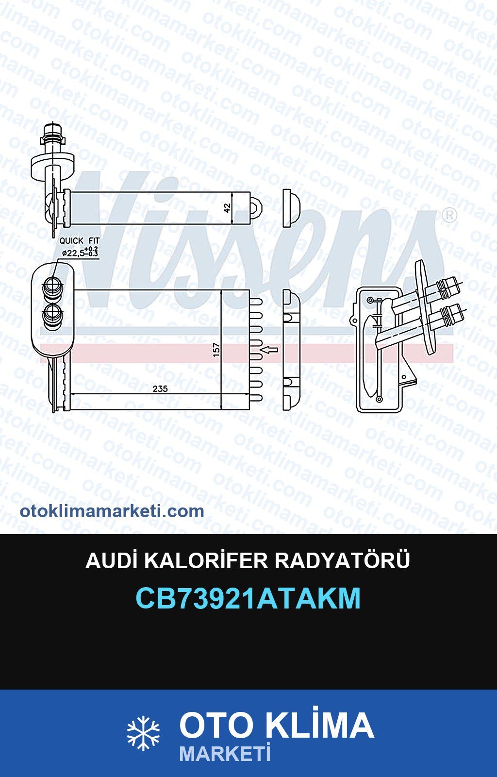 Audi Kalorifer Radyatörü — KALORİFER PETEĞİ — VEKA marka — Uyumlu: AUDI
