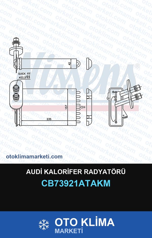 Audi Kalorifer Radyatörü — KALORİFER PETEĞİ — VEKA marka — Uyumlu: AUDI