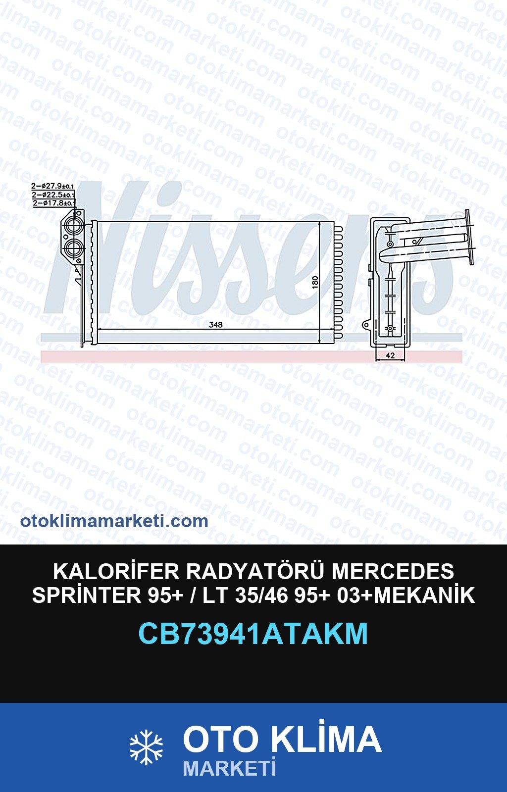 Kalorifer Radyatörü Mercedes Sprinter 95+ / LT 35/46 95+ 03+Mekanik — KALORİFER PETEĞİ — VEKA marka — Uyumlu: MERCEDES BENZ