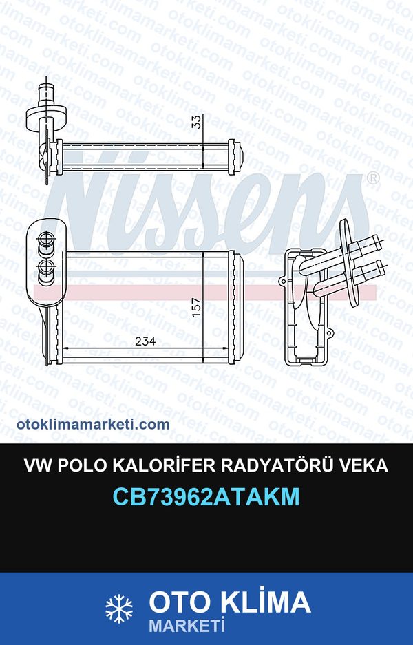 VW Polo Kalorifer Radyatörü Veka — KALORİFER PETEĞİ — VEKA marka — Uyumlu: VOLKSWAGEN