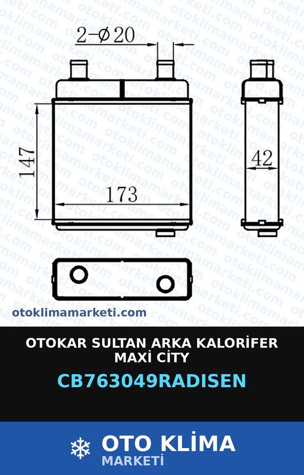 Otokar Sultan Arka Kalorifer Maxi City — KALORİFER PETEĞİ — RADİSEN marka — Uyumlu: OTOKAR