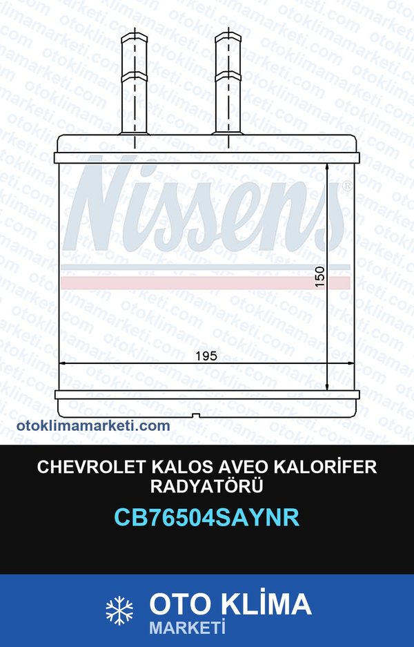 Chevrolet Kalos Aveo Kalorifer Radyatörü — KALORİFER PETEĞİ — UNICORE marka — Uyumlu: CHEVROLET