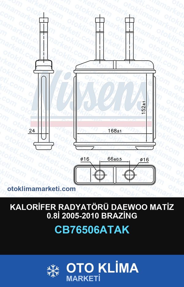 Kalorifer Radyatörü Daewoo Matiz 0.8İ 2005-2010 Brazing — KALORİFER PETEĞİ — VEKA marka — Uyumlu: DAEWOO