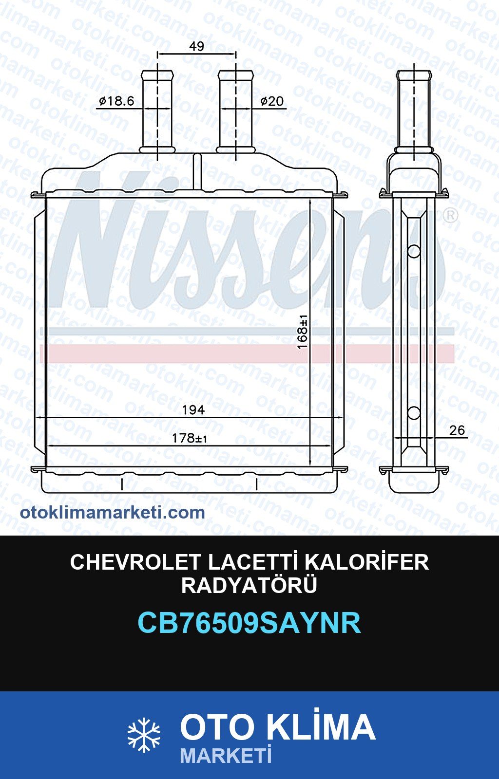 Chevrolet Lacetti Kalorifer Radyatörü — KALORİFER PETEĞİ — UNICORE marka — Uyumlu: CHEVROLET