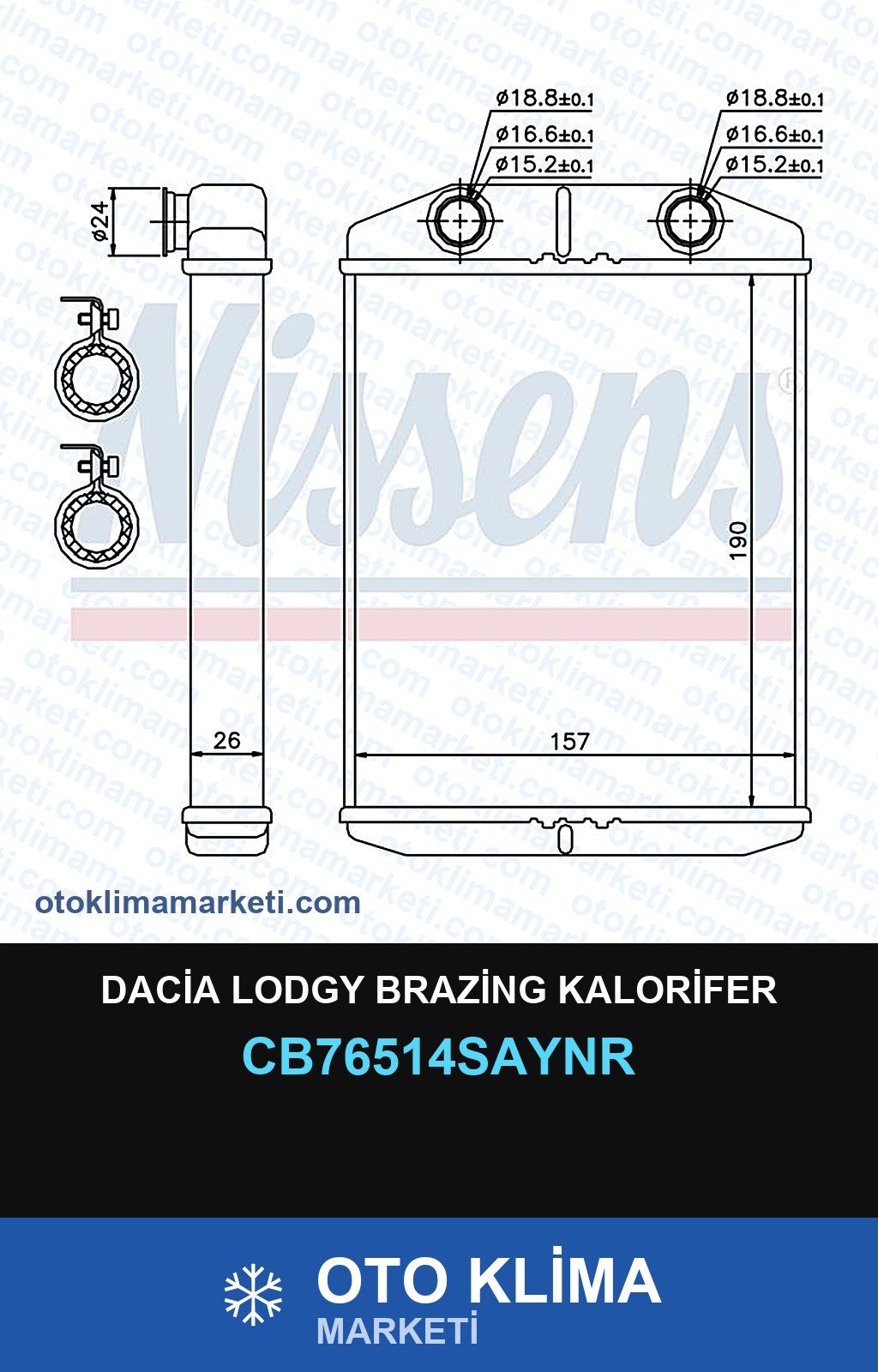 Dacia Lodgy Brazing Kalorifer — KALORİFER PETEĞİ — UNICORE marka — Uyumlu: DACIA