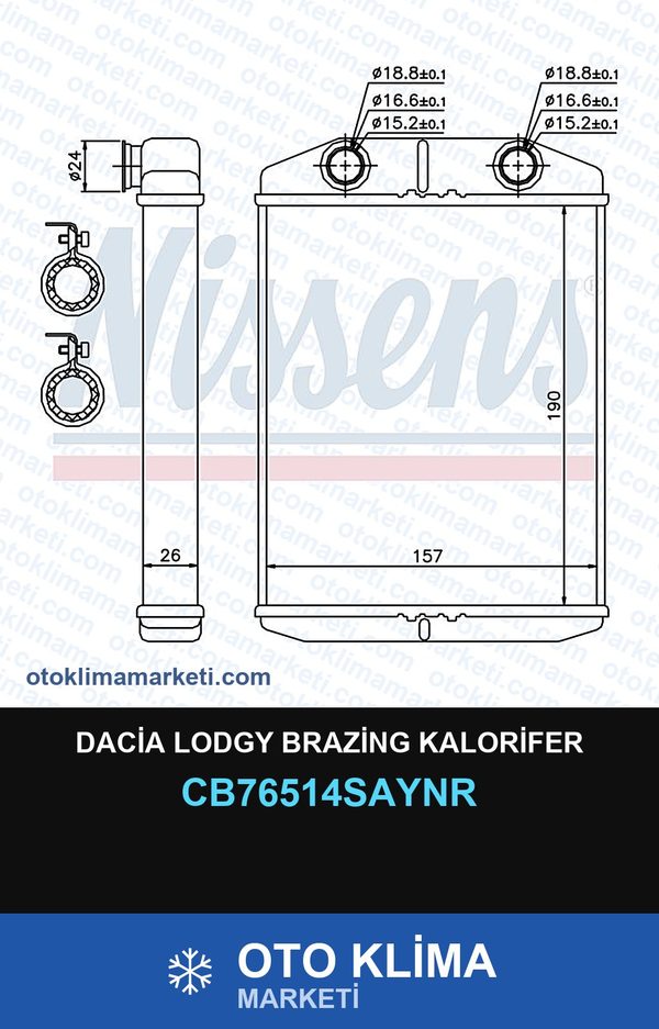 Dacia Lodgy Brazing Kalorifer — KALORİFER PETEĞİ — UNICORE marka — Uyumlu: DACIA