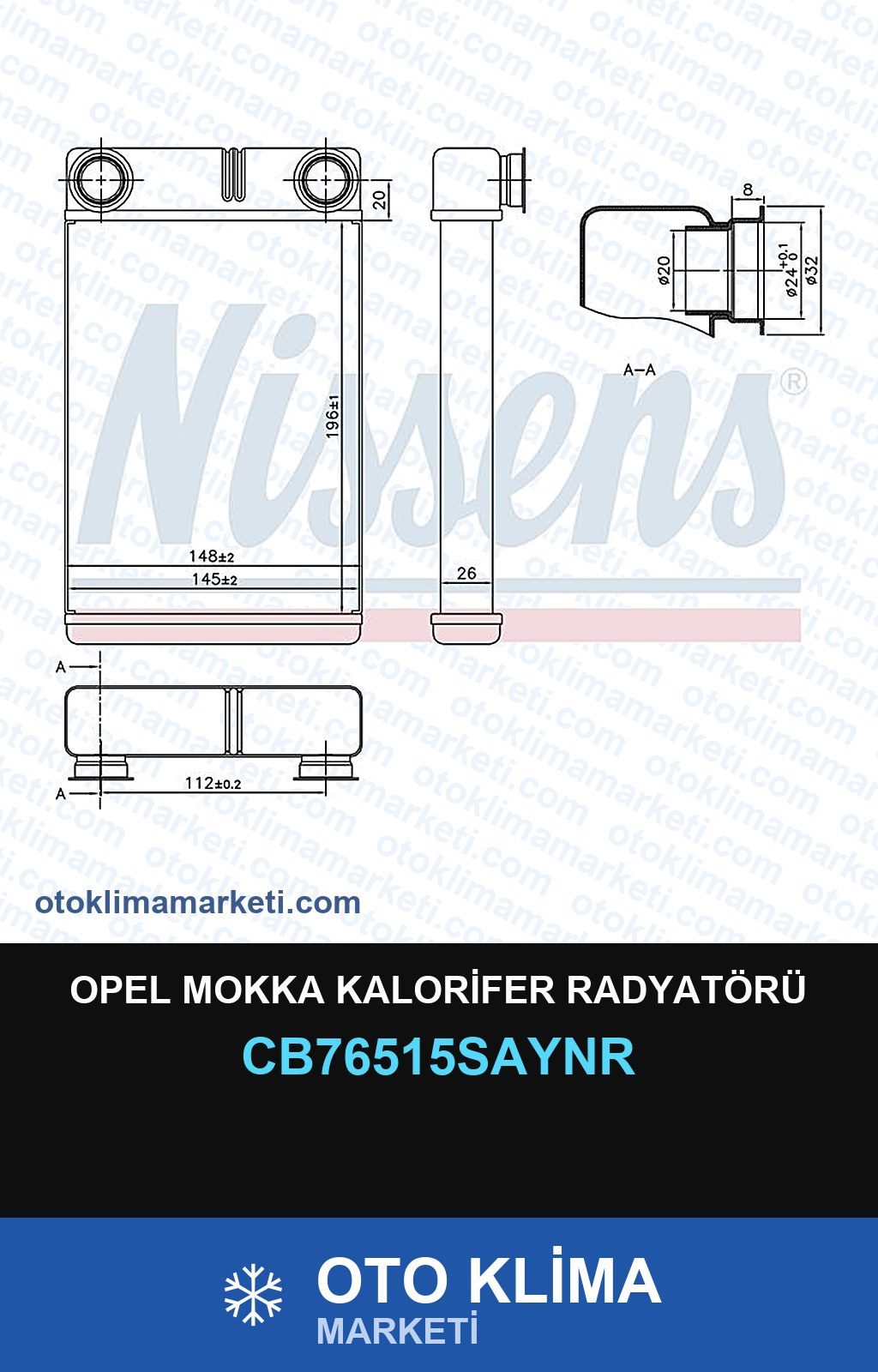 Opel Mokka Kalorifer Radyatörü — KALORİFER PETEĞİ — UNICORE marka — Uyumlu: OPEL