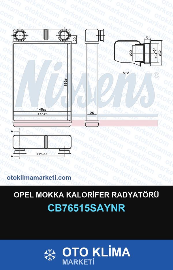 Opel Mokka Kalorifer Radyatörü — KALORİFER PETEĞİ — UNICORE marka — Uyumlu: OPEL