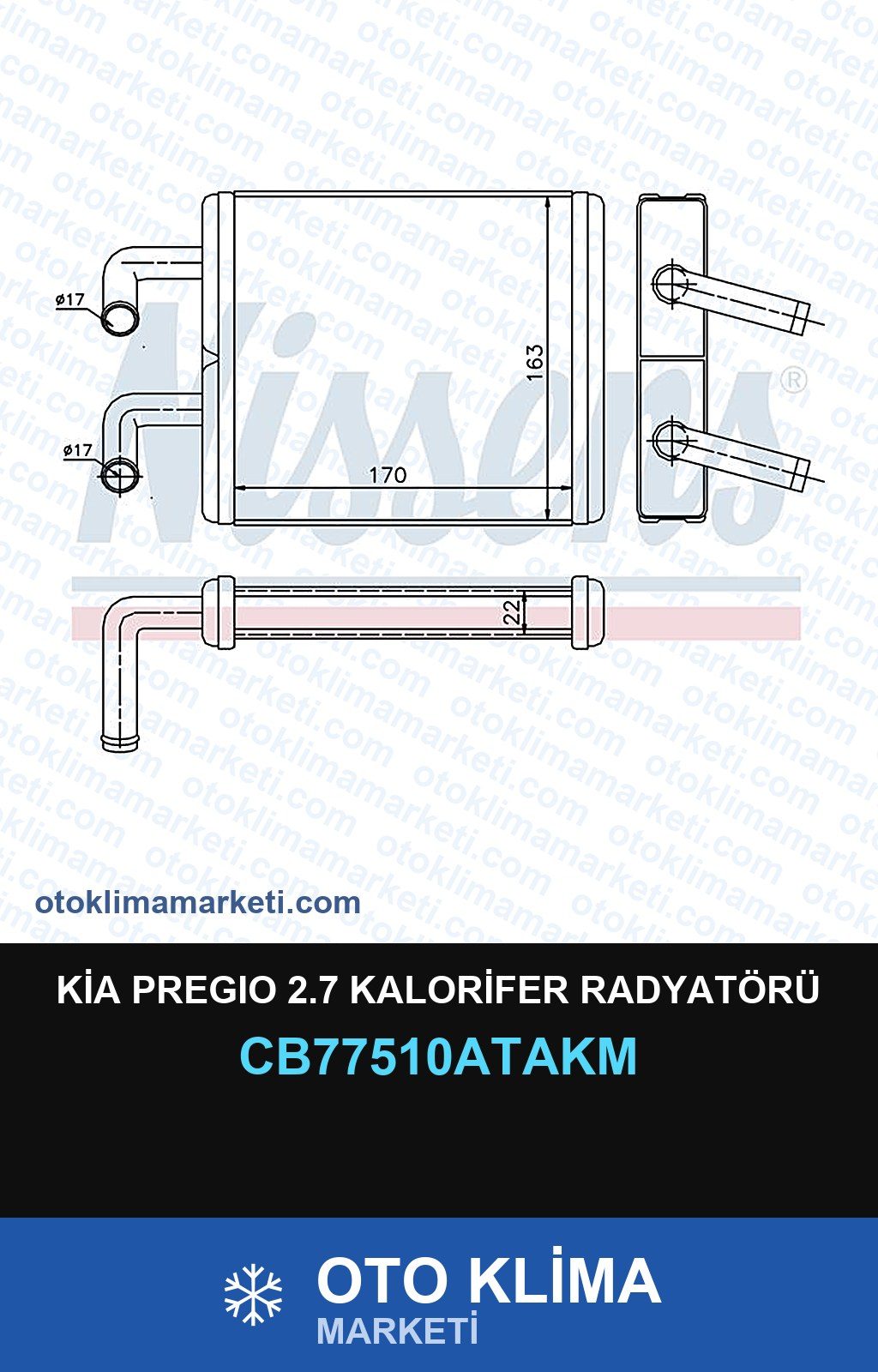 Kia Pregıo 2.7 Kalorifer Radyatörü — KALORİFER PETEĞİ — VEKA marka — Uyumlu: KIA