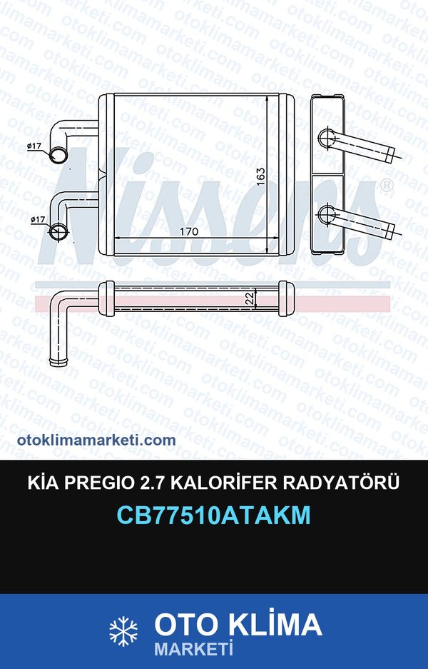 Kia Pregıo 2.7 Kalorifer Radyatörü — KALORİFER PETEĞİ — VEKA marka — Uyumlu: KIA
