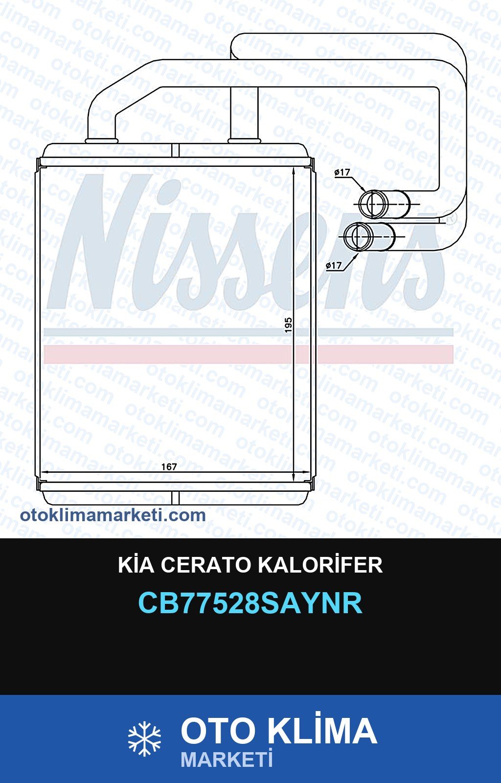 Kia Cerato Kalorifer — KALORİFER PETEĞİ — UNICORE marka — Uyumlu: KIA