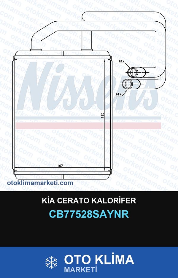 Kia Cerato Kalorifer — KALORİFER PETEĞİ — UNICORE marka — Uyumlu: KIA