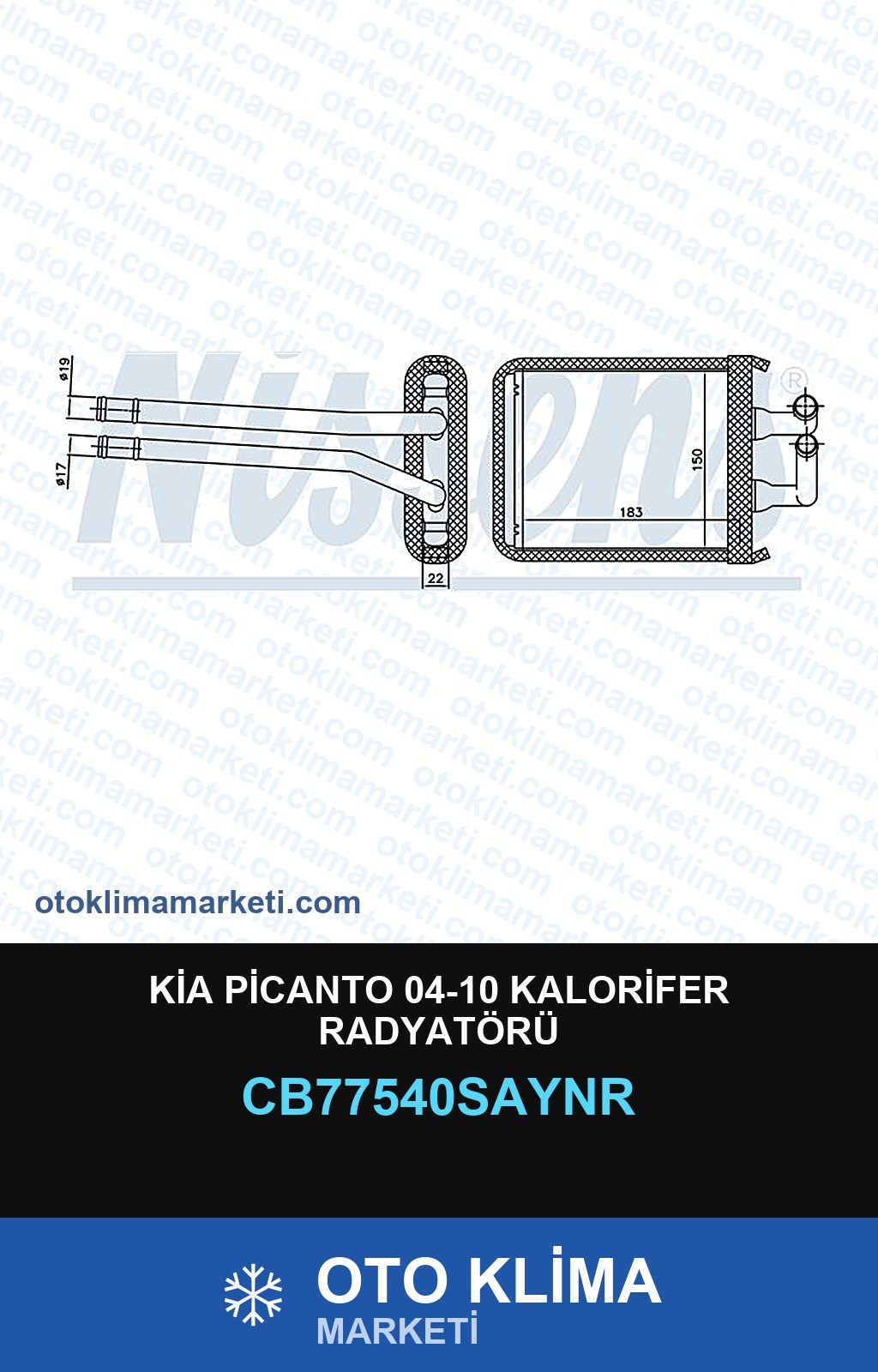 Kia Picanto 04-10 Kalorifer Radyatörü — KALORİFER PETEĞİ — UNICORE marka — Uyumlu: KIA