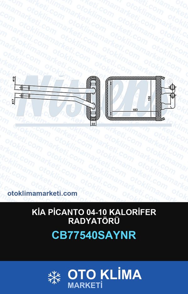 Kia Picanto 04-10 Kalorifer Radyatörü — KALORİFER PETEĞİ — UNICORE marka — Uyumlu: KIA