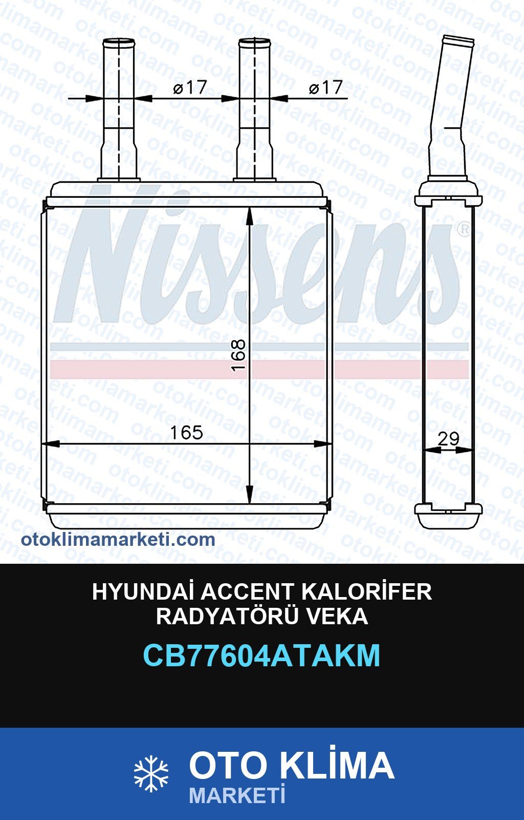 Hyundai Accent Kalorifer Radyatörü Veka — KALORİFER PETEĞİ — VEKA marka — Uyumlu: HYUNDAI
