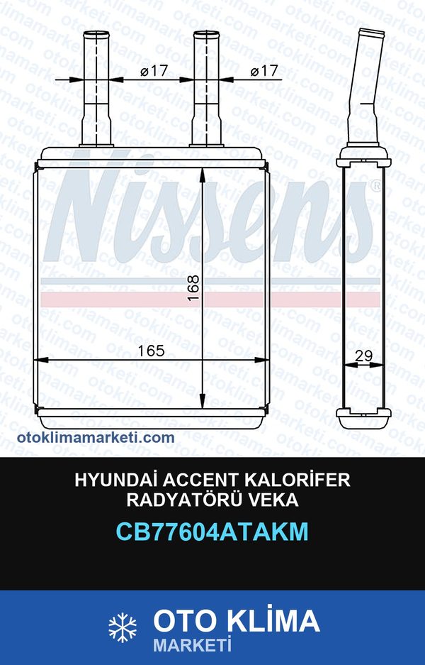 Hyundai Accent Kalorifer Radyatörü Veka — KALORİFER PETEĞİ — VEKA marka — Uyumlu: HYUNDAI