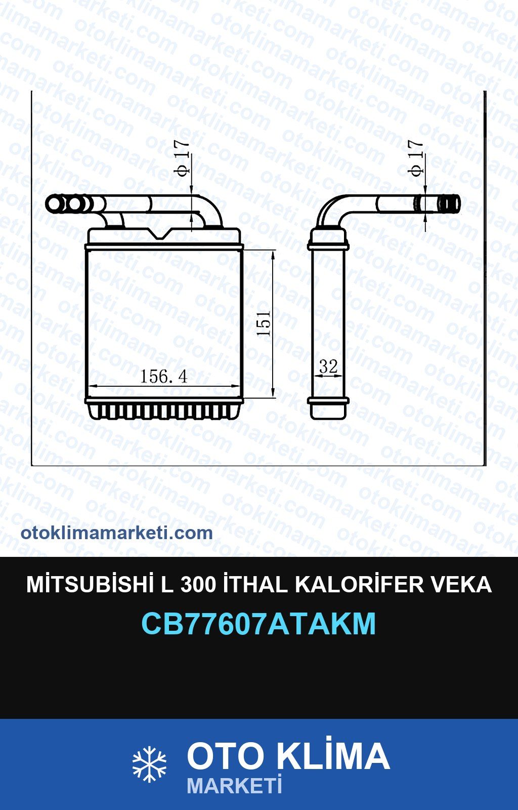 Mitsubishi L 300 İthal Kalorifer Veka — KALORİFER PETEĞİ — VEKA marka — Uyumlu: MITSUBISHI