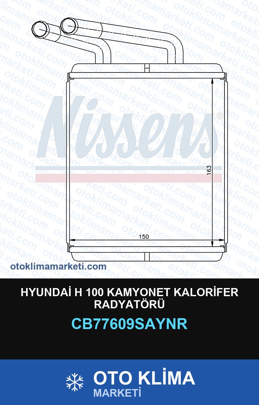 Hyundai H 100 Kamyonet Kalorifer Radyatörü — KALORİFER PETEĞİ — UNICORE marka — Uyumlu: HYUNDAI