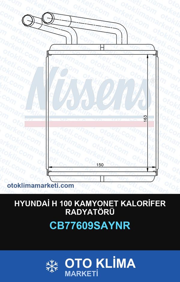 Hyundai H 100 Kamyonet Kalorifer Radyatörü — KALORİFER PETEĞİ — UNICORE marka — Uyumlu: HYUNDAI