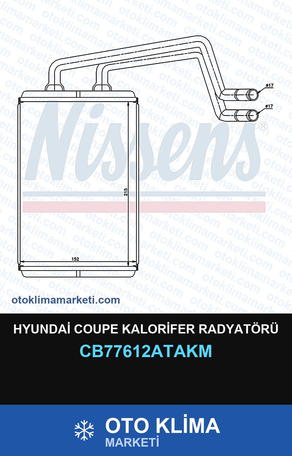Hyundai Coupe Kalorifer Radyatörü — KALORİFER PETEĞİ — VEKA marka — Uyumlu: HYUNDAI