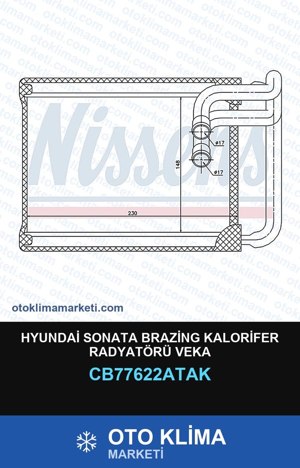 Hyundai Sonata Brazing Kalorifer Radyatörü Veka — KALORİFER PETEĞİ — VEKA marka — Uyumlu: HYUNDAI
