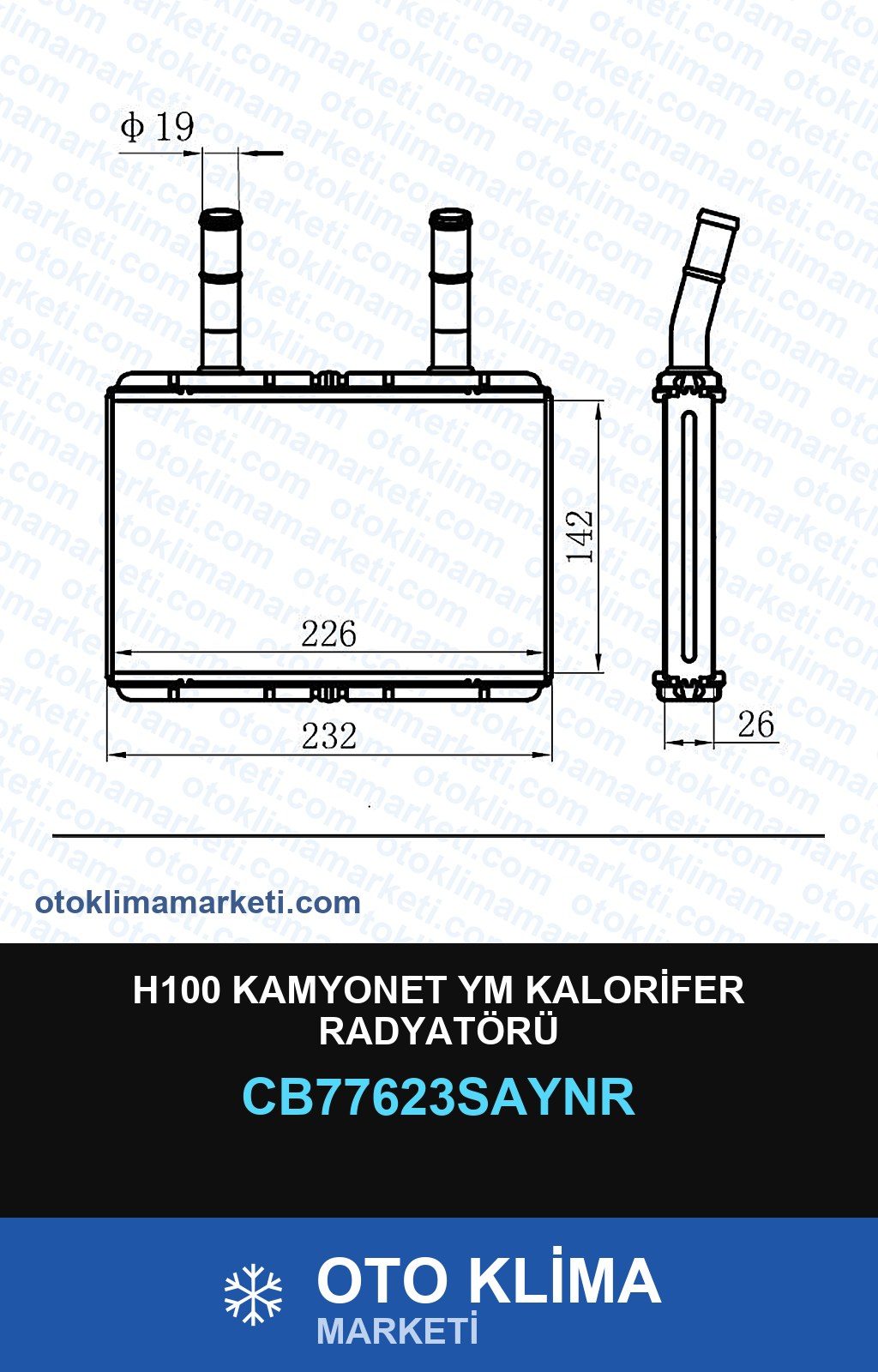 H100 Kamyonet Ym Kalorifer Radyatörü — KALORİFER PETEĞİ — UNICORE marka